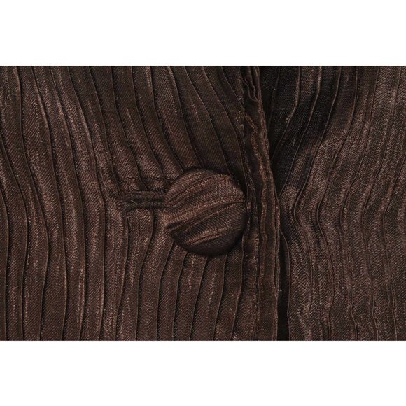 CHICO'S Brown Knife Pleat Textured Button Women's Blazer Chico's 1 - Picture 4 of 6